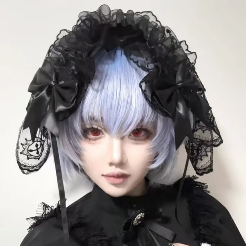 4 Types Original Lolita Bridal Veil Versatile Headband Gothic Dark Lace Angel Headpiece Lolita Cosplay Ruffled Hair Accessory 250805