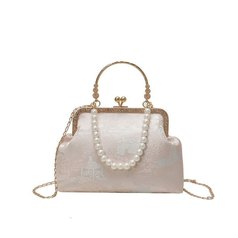 Handheld Single Shoulder Crossbody Pearl Embroidery New Chinese Style Evening Clutch Women's Bag ddmymoon