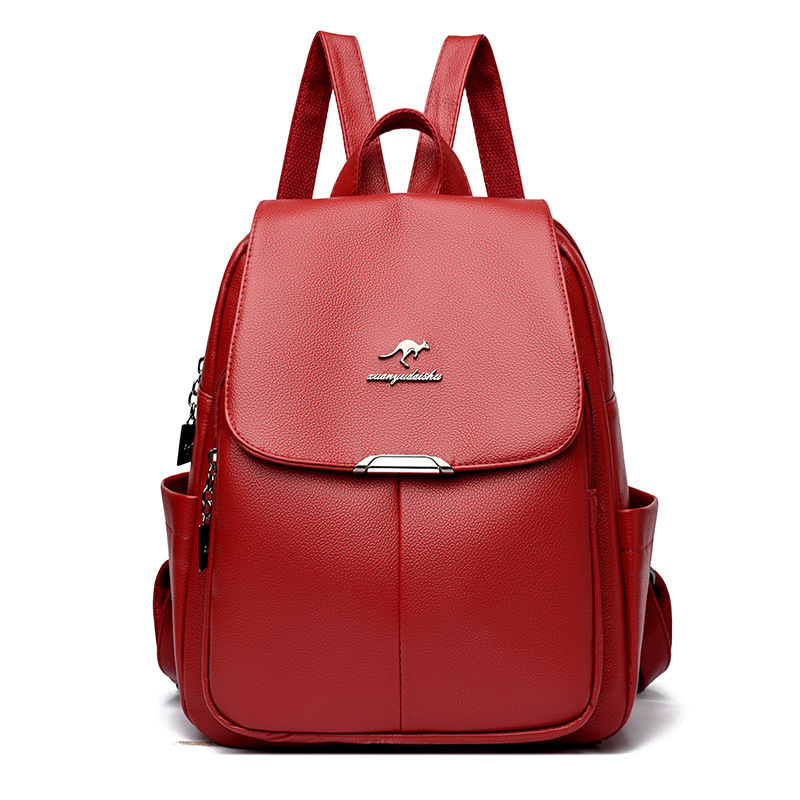 Soft Leather Women's New Korean Version Large Capacity Ladies Backpack fashion Commuter Travel Schoolbag ddmymoon