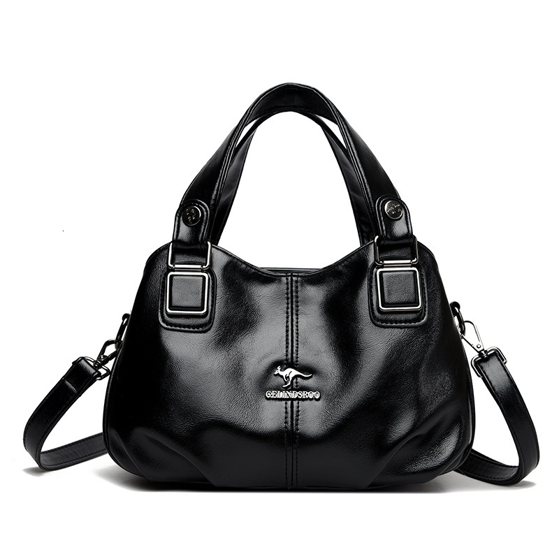Oil Wax Leather Handbag for Middle-aged Women, Trendy Commuter with Multiple Compartments, Large Capacity Single Shoulder Crossbody Bag ddmymoon