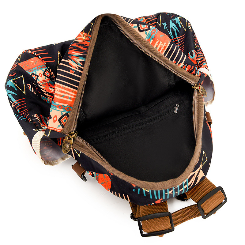 Trendy Printed Women's 2025 New Lightweight Oxford Cloth Backpack Multifunctional Casual Travel Bag ddmymoon