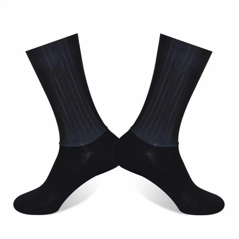 Anti Slip Silicone Summer Aero Socks Whiteline Cycling Men Bicycle Sport Running Bike Calcetines Ciclismo 250805