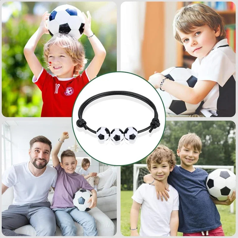 10/20Pcs Sports Party charm Football bracelet Captain Bracelets Inspirational Wristbands Sport Gift 250808