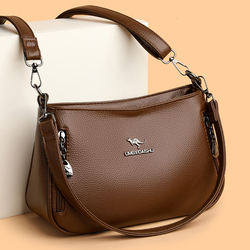 2025 New Trendy Simple Commuter Soft Leather Women's for Middle-aged Moms, Large Capacity Single Shoulder Crossbody Bag ddmymoon