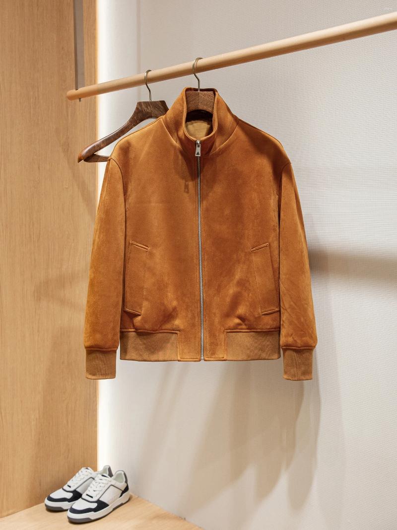 Men's Jackets Italian Old Money Style Suede Spring Casual Lapel Jacket 25 Autumn New Luxury Light Luxury Suede Business Casual Collar Jacket for Men 1432