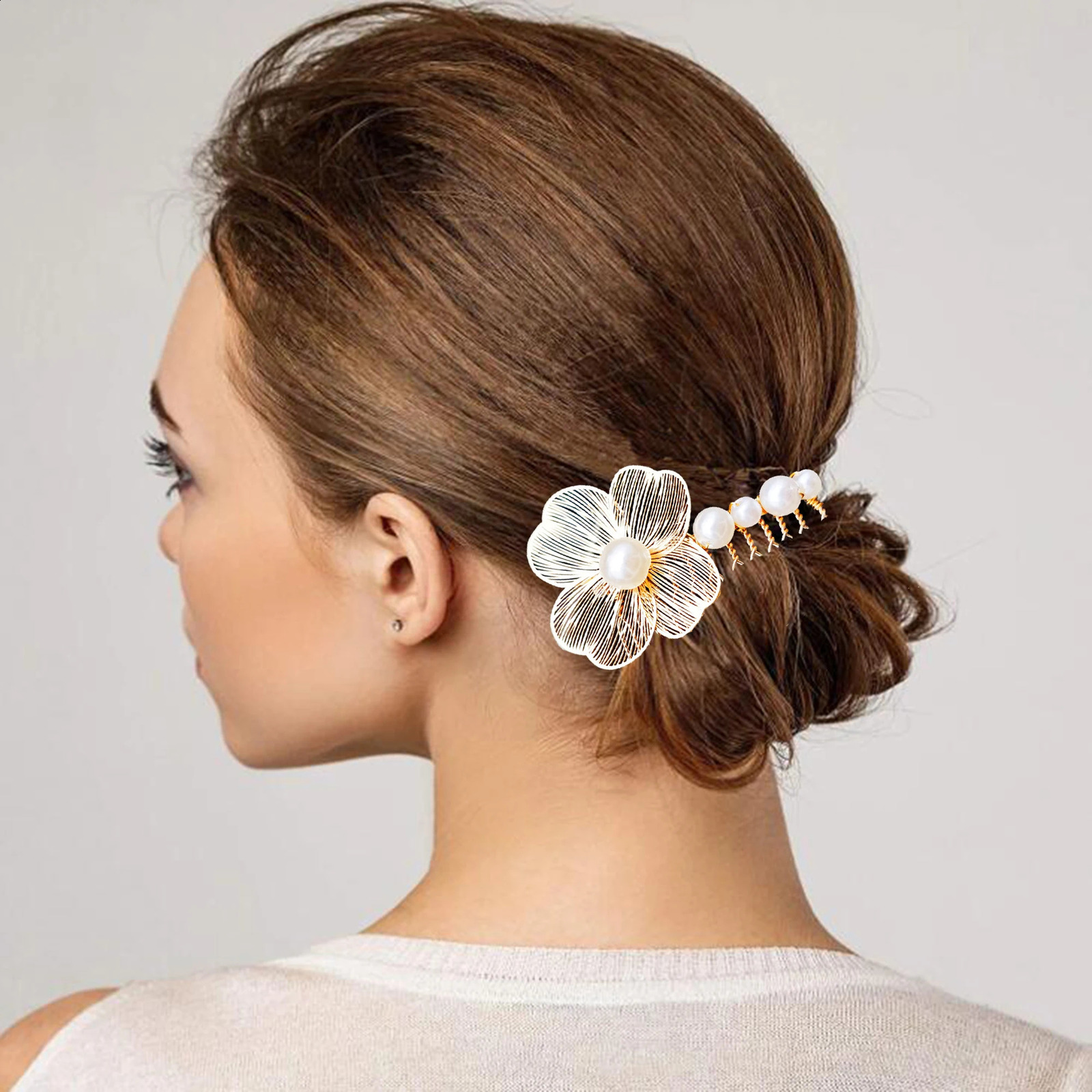 2PCS Bridal Headdress Handmade Flower Pearl Hair Comb Pins Wedding Styling Jewelry Fashion Insert Accessories Gifts 250804