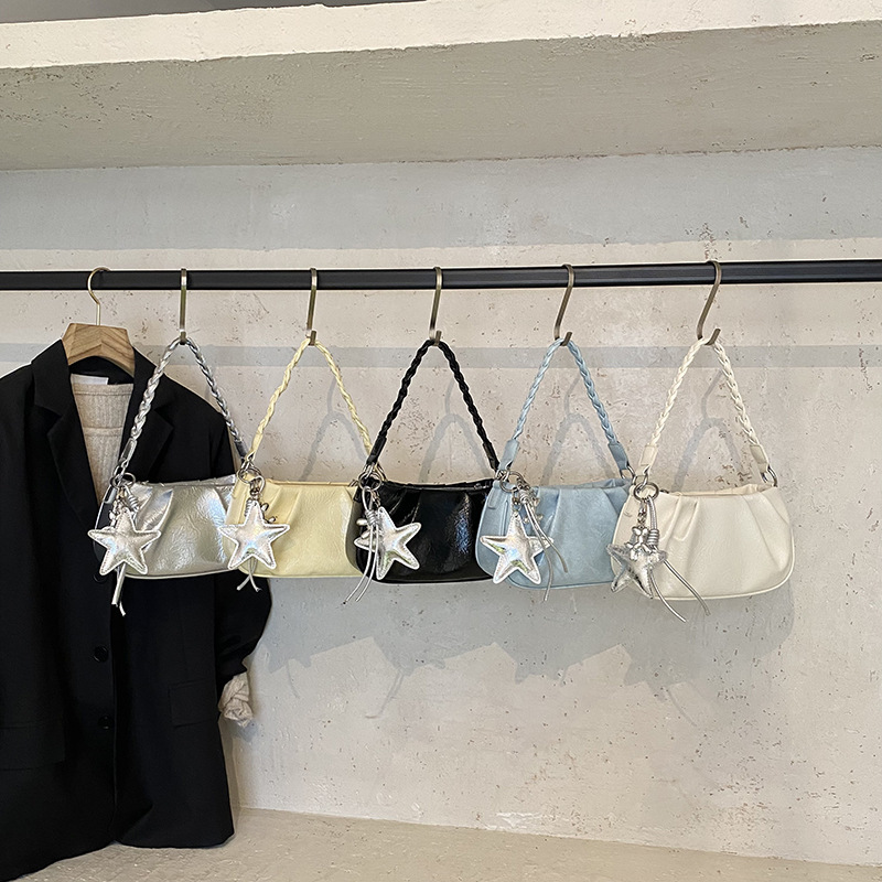 Pleated Cloud Underarm Fashion Versatile Single Shoulder Crossbody 2025 Summer New Women's Niche Handheld Small Square Bag ddmymoon