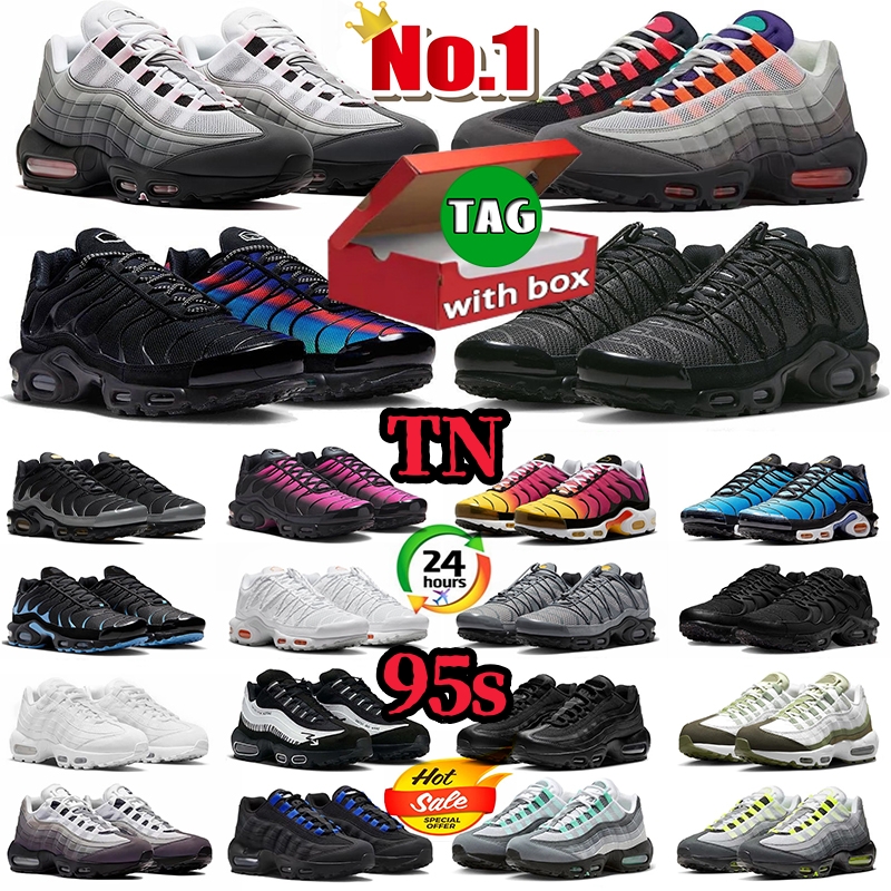 95 Running Shoes Mens Trainers TN Triple Black Reflective White Grey Fog Stash Grape OG Neon Unearthed Men Women Outdoor Sneakers Mens Trainers