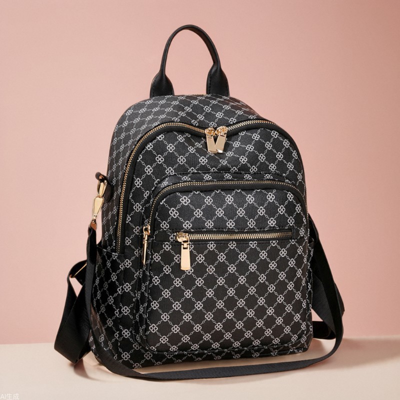 Backpack fashion female new backpack retro printed letters large capacity travel three backpack women 2025s hot