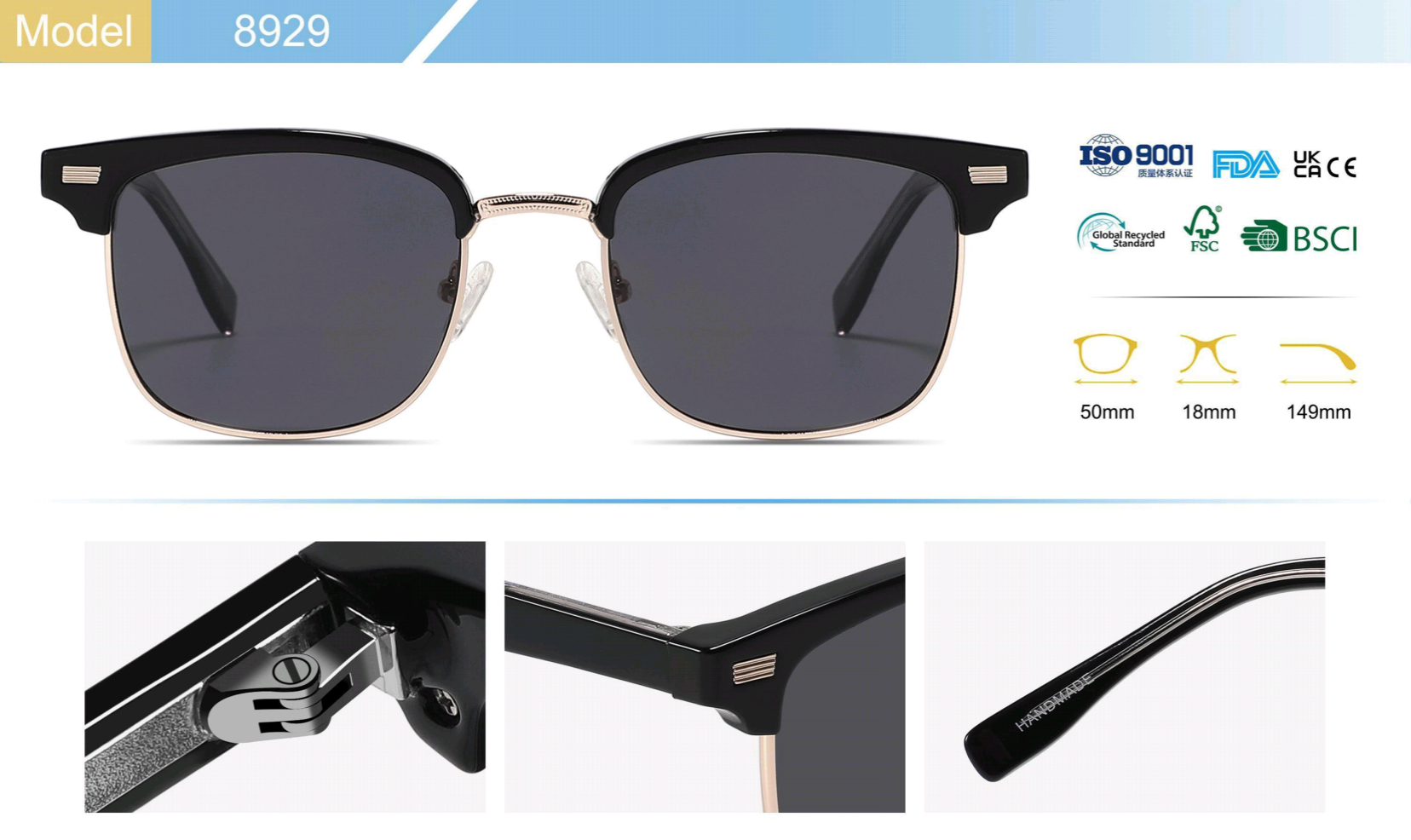 Bohemian cat-eye luxury sunglasses elegant nylon frames unisex UV protection lightweight anti-glare music festival picnic cafe hopping pj2