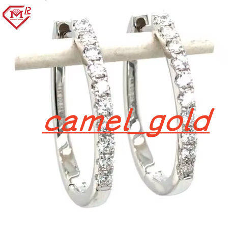 Gorgeous Moissanite Hoop Earrings Iced Out VVS Shiny Oval Style 925 Silver Moissanite Earrings