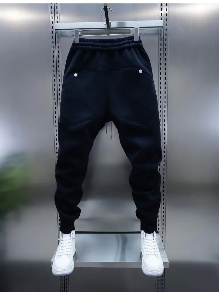 Solid Slim Fit Trousers Mens Casual Pants Loose Pockets Straight Cylinder Leggings Korean Fashion Harajuku Sweatpants y2k pant 250811