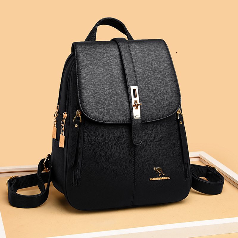 Soft Leather Backpack for Women, New Korean Style, Versatile Large Capacity Women's Backpack, Lightweight Travel School Bag ddmymoon