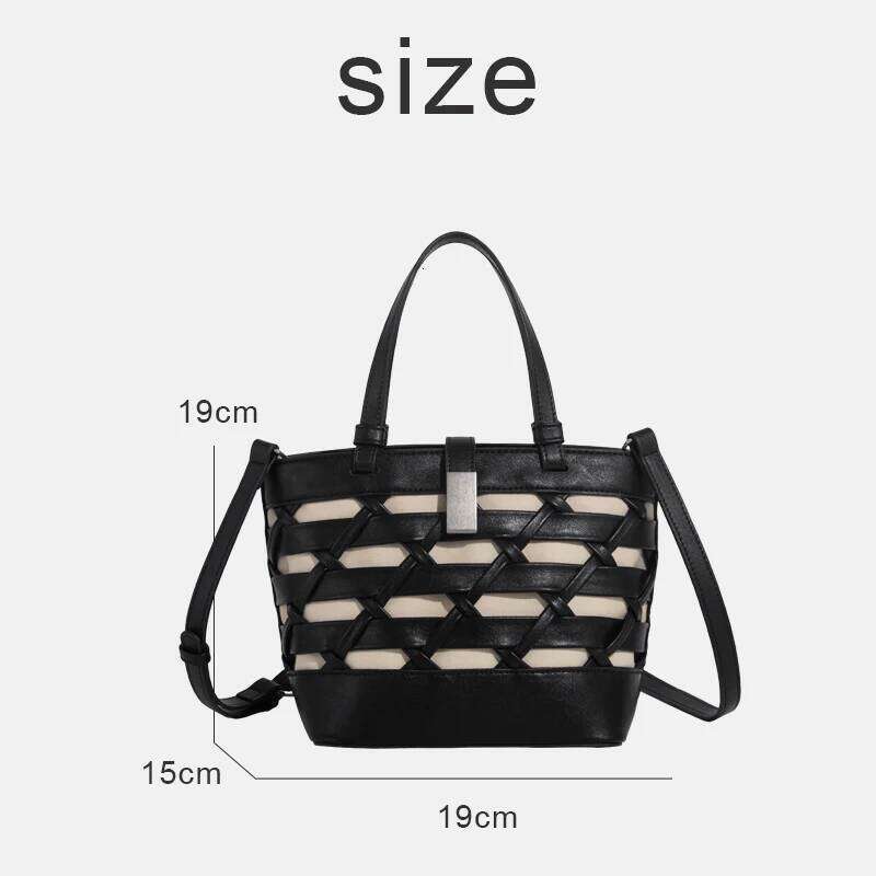 Chinese Style Small Tote Bags For Women Designer Handbags And Purses 2025 New In PU Hand Woven Hollow Top Handle Shoulder