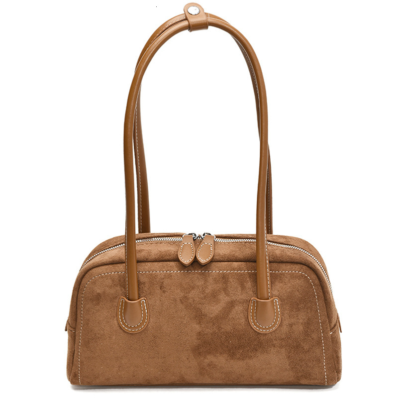 Suede Commuter Shoulder High-End Women's Niche Bowling Boston Bag Handbag ddmymoon