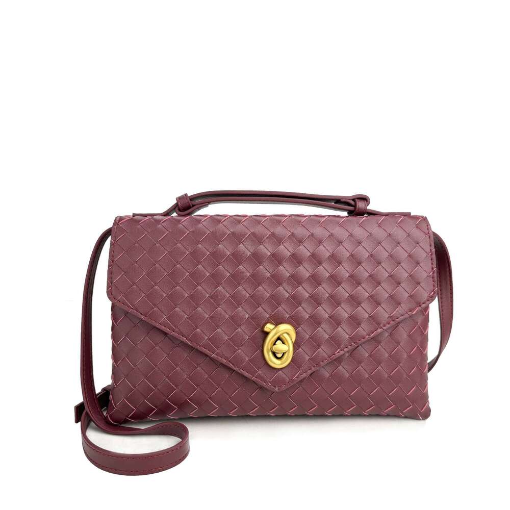 2025 New Handwoven Small Square Box Women's Fashion Trend Lock Large Capacity Handbag Crossbody Bag