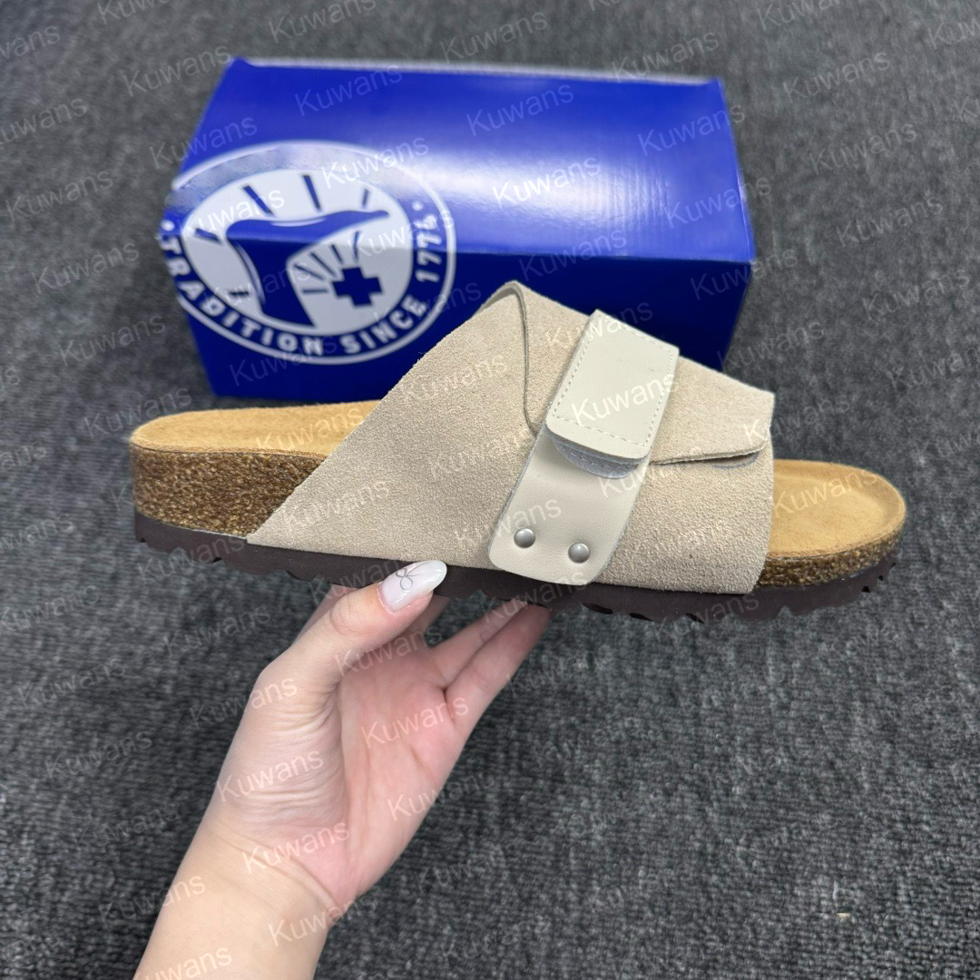 slippers Suede Sandals Clog Slipper Flat High Quality Fashion Summer Genuine Leather Slide Favourite Beach Casual Shoes Women Men Size 35-46 dh5831323
