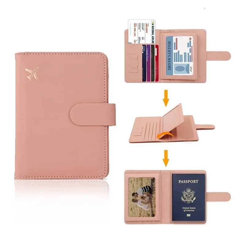 Passport Cover PU Leather Man Women Travel Holder with Credit Card Case Wallet Protector 250811