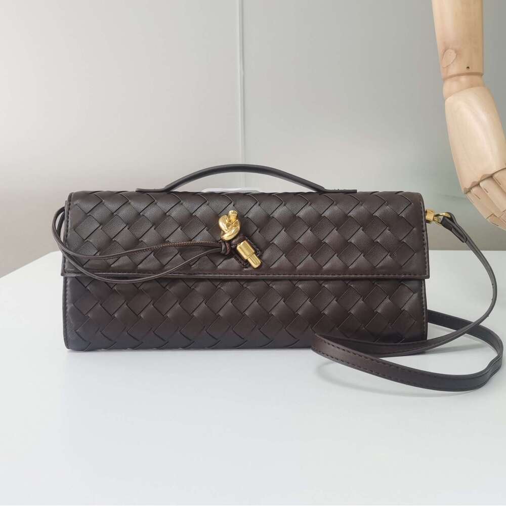 Trendy Spring Summer New Woven Soft Leather Evening Vintage Baguette Accordion Horizontal Handbag Crossbody Bag