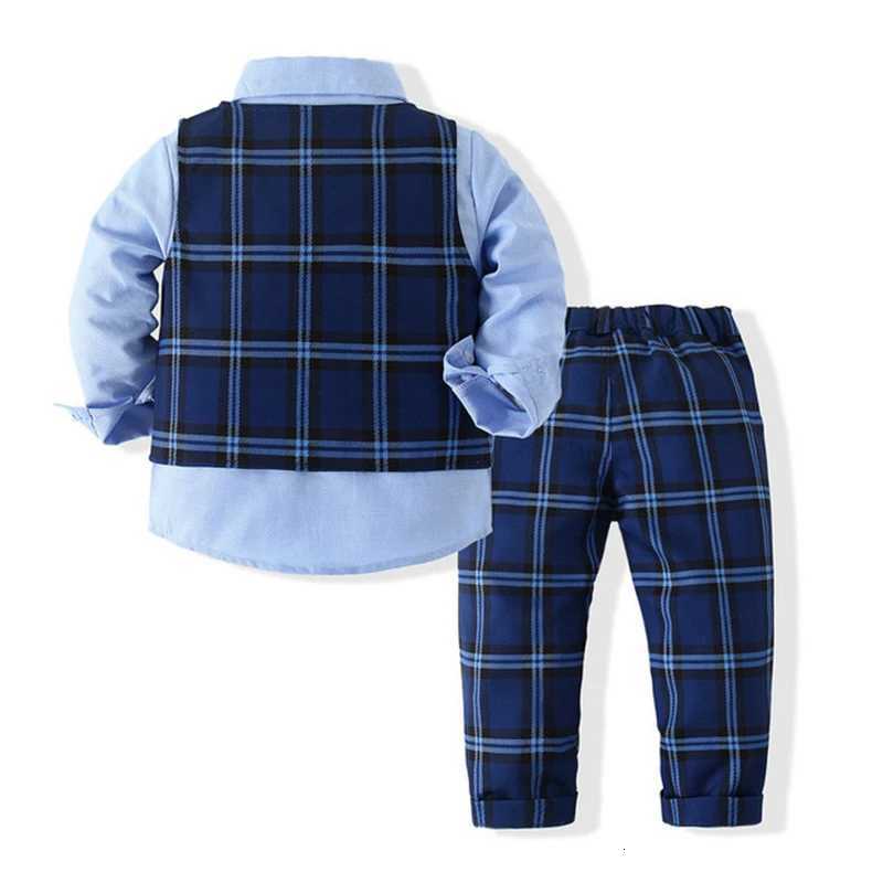 Kids Boy Gentleman Clothing Set Long Sleeve Shirt+Waistcoat+Pants Toddler Boy Outfits for Wedding Party Dress Outfits Z250811