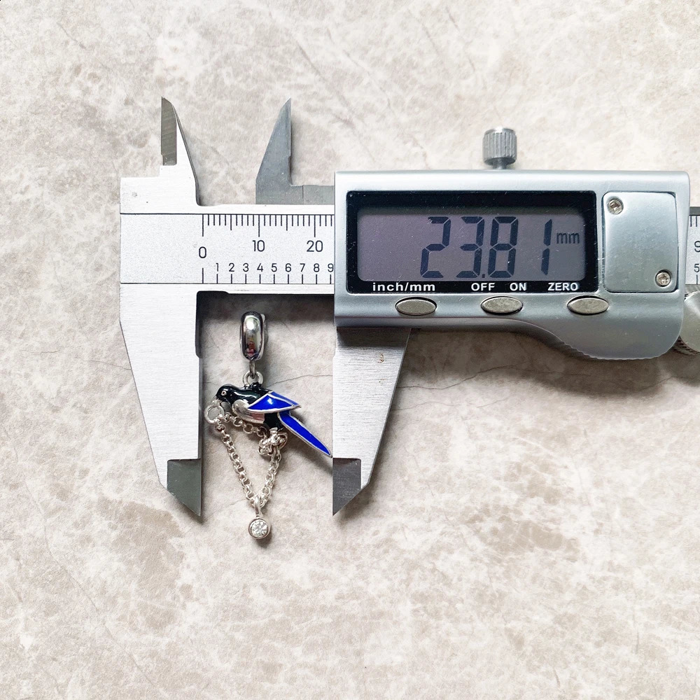 925 Sterling Silver Magpie Bird Charm Cute Lucky Women Jewelry Trendy Gift 250807