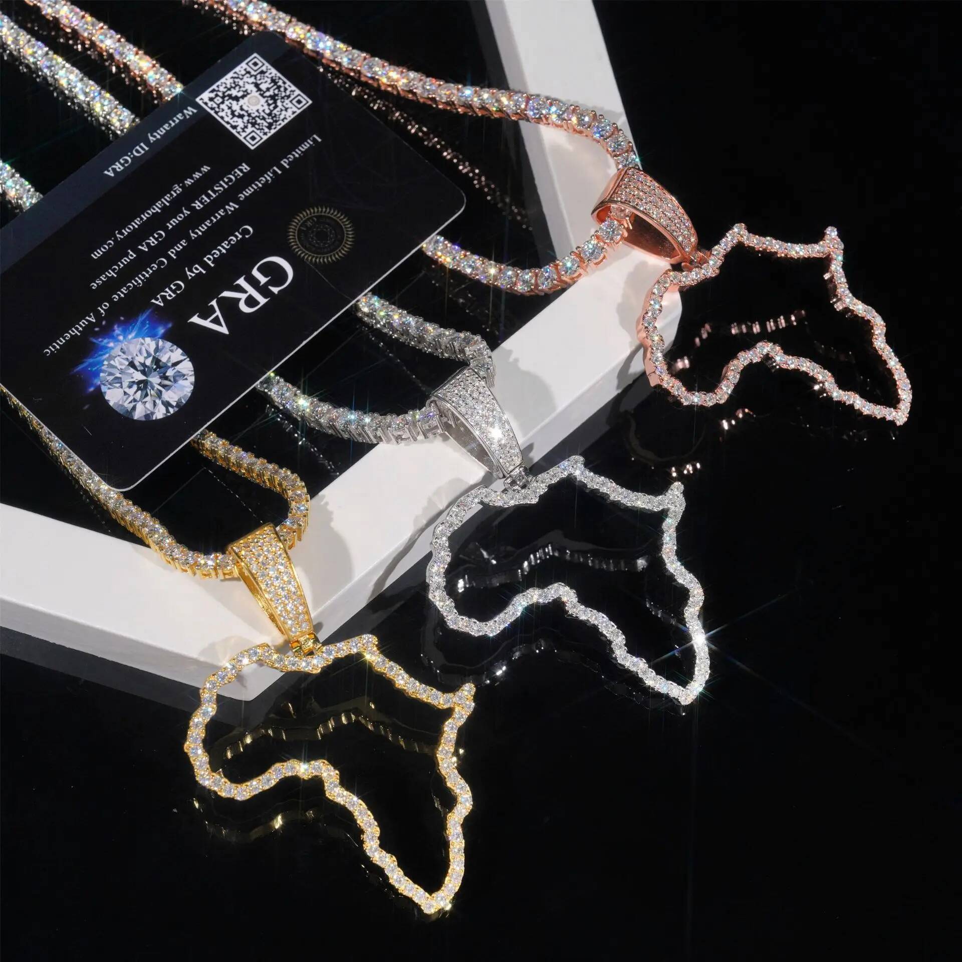 Mossanite Men Pendant Necklace 925 Silver D Color Rose Gold Moissanite Pendant For Women Hiphop Moissanite Necklace For Women