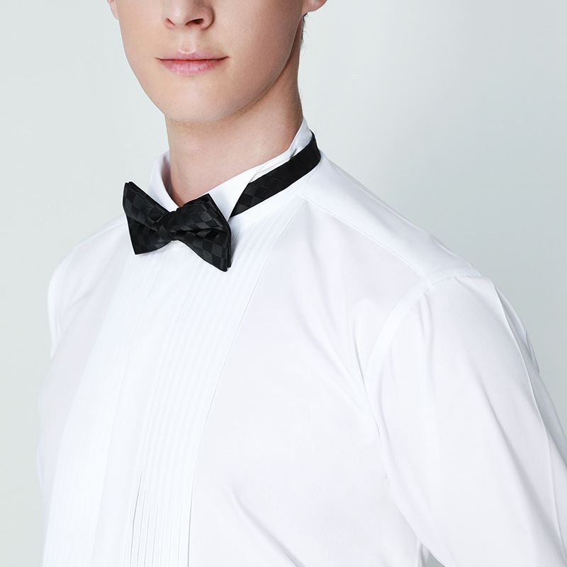 Men's Cuff Dress Shirt White Long Sleeve Social Male Shirts Regular Fit Party Dinner Wedding Cufflinks Formal Shirt