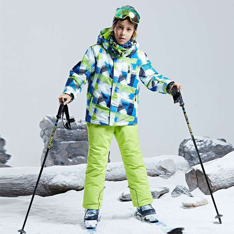 Children's Snowboard Ski Suit Boys Girls Warm Thickened Cotton Jacket And Pants Two-Piece Set