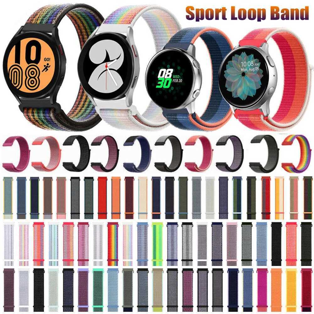 22mm 20mm Nylon Loop Strap for Samsung Galaxy Watch 3/4/5/6/Gear S3 Wristband for Huawei Watch 4/GT-2-3-Pro/Amazfit GTR/GTS Belt W250811