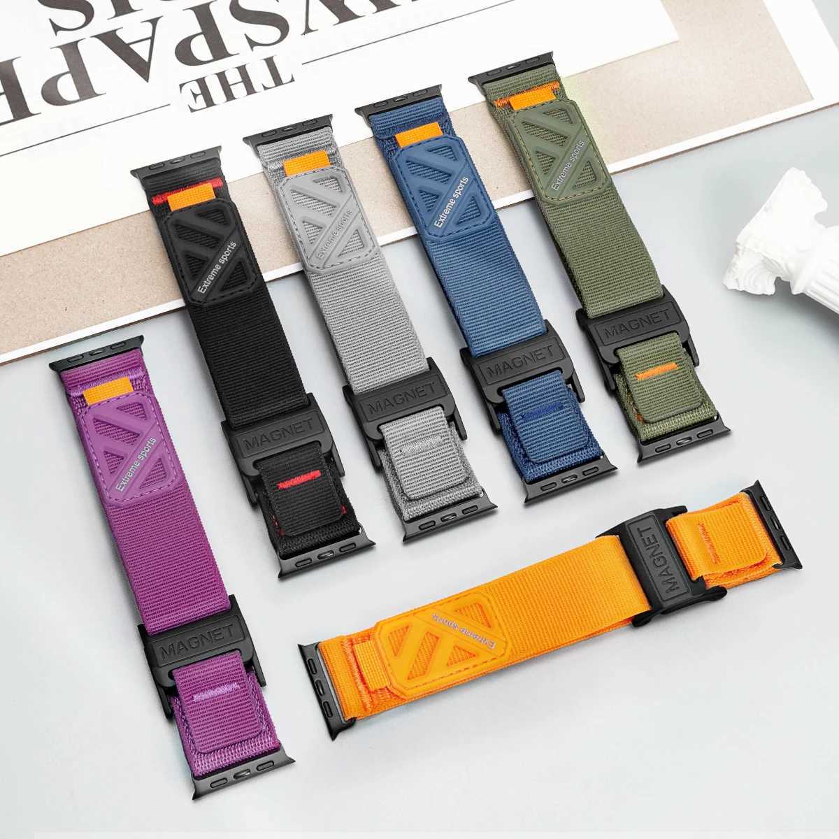 Band for Apple Watch Band 44mm 45mm 46mm Ultra 2 49mm 42mm 44 45mm Band Magnetic Buckle Nylon Band for iwatch Series7 8 9 se 456 W250811