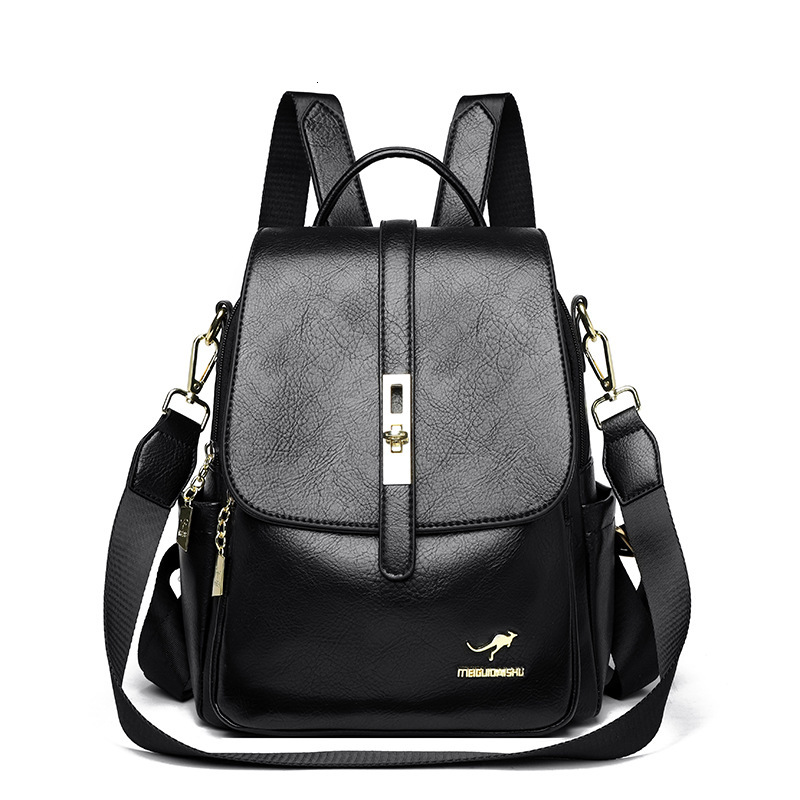 Soft Leather Women's New Multi-use Large Capacity Backpack Trendy Student Schoolbag Travel Bag ddmymoon