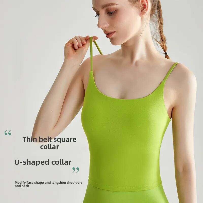 2025 Women's High Strength Nude Feel Sling Yoga Fiess Vest Shockproof Push up Fabric U shaped Beauty Back Design for Gym