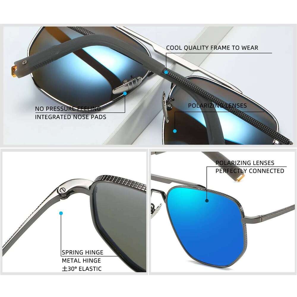 HDCRAFTER Square Polarized Sunglasses Classic Brand Sun glasses Coating Lens Driving Eyewear For Men UV400 gafas Oculos de sol
