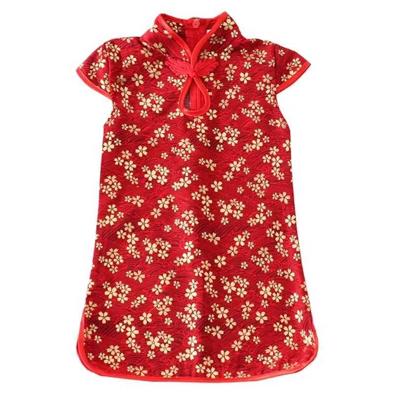Summer Dress Girl Cheongsam Traditional Clothing Children Chinese Baby Party Kids Fashion Show Red Girls Dresses Qipao Dresses W250811