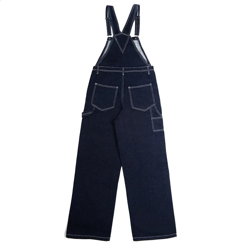 OKONKWO Daning Workwear Bib Pants Mens Vintage Striped Denim Overalls Casual Style Cotton 250729