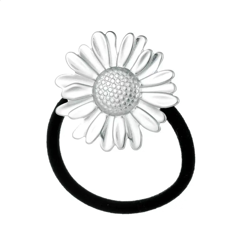 stainless steel golden chrysanthemum tail hair accessory fashionable and personalized womens elastic headband gift 250804