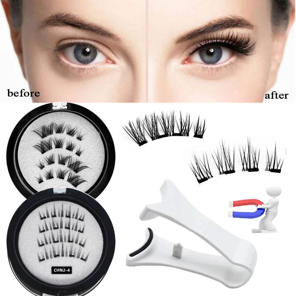 Glue-free Magnetic Eyelashes 3D Natural Effect Magnetic Eyelashes Reusable Eye Makeup False Lashes Beauty Eyelashes Supplies 250805