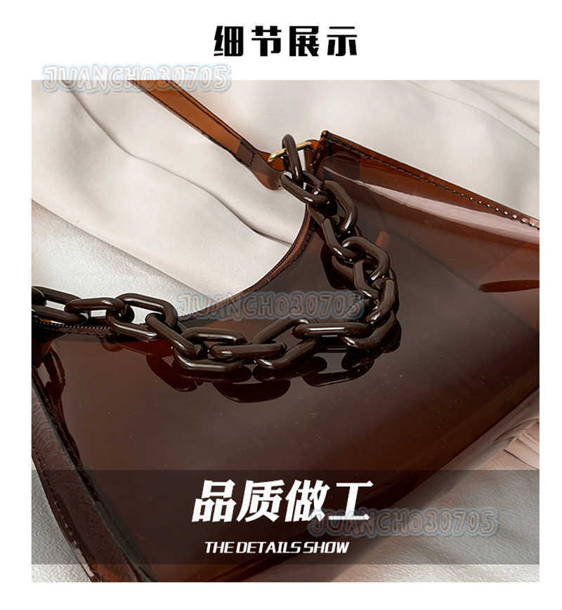 Summer New Fashion Womens Bag Small Jelly Bag Solid Color Transparent Womens Armpit Bag Single Shoulder Bag H250809
