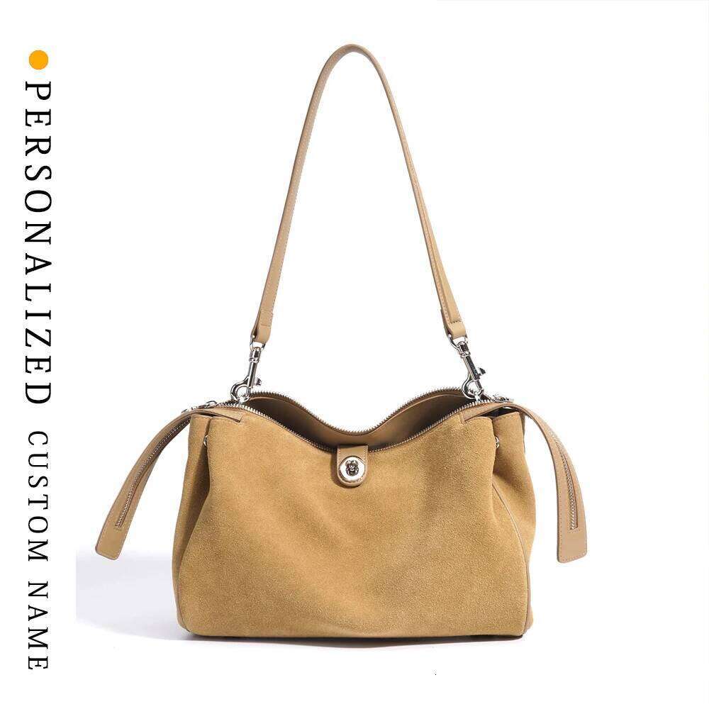 Women's new beef two-layer suede leather fashion crossbody bag niche designer women's high-quality temperament shoulder
