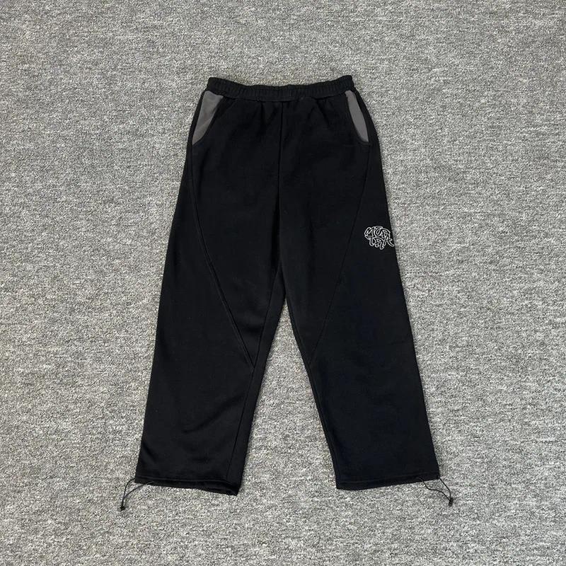 Men's Pants High Quality Cotton Gray Jogger Drawstring Sweatpants Men Women Couple Fashion Logo Embroidery Casual