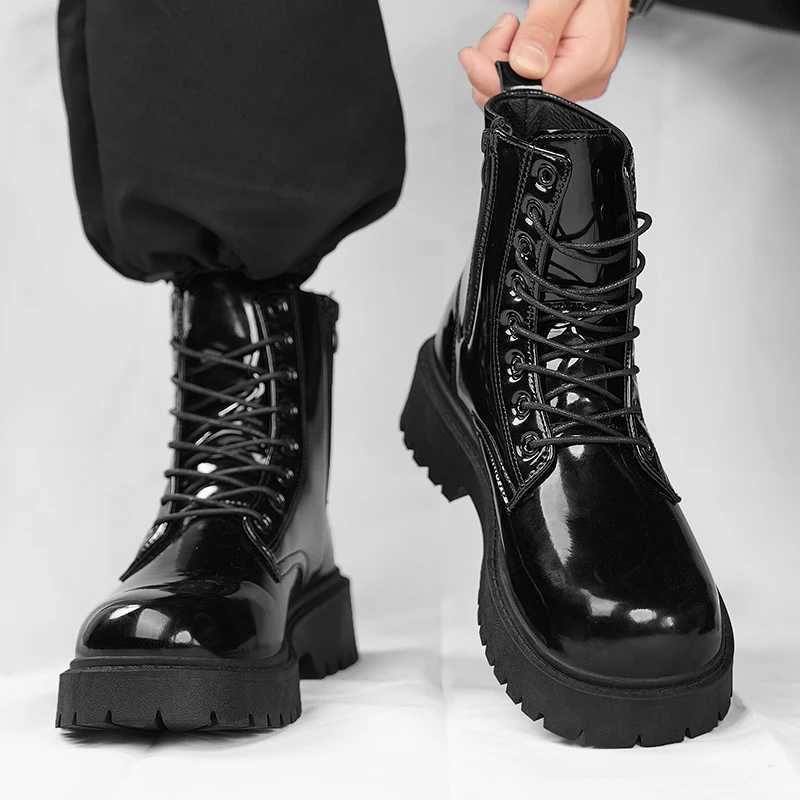 High Top Boots Men Four Seasons Fashionable Soft Soled Sports Leisure Boots Thick Soled Height Increasing Casual High Top Boots W250811