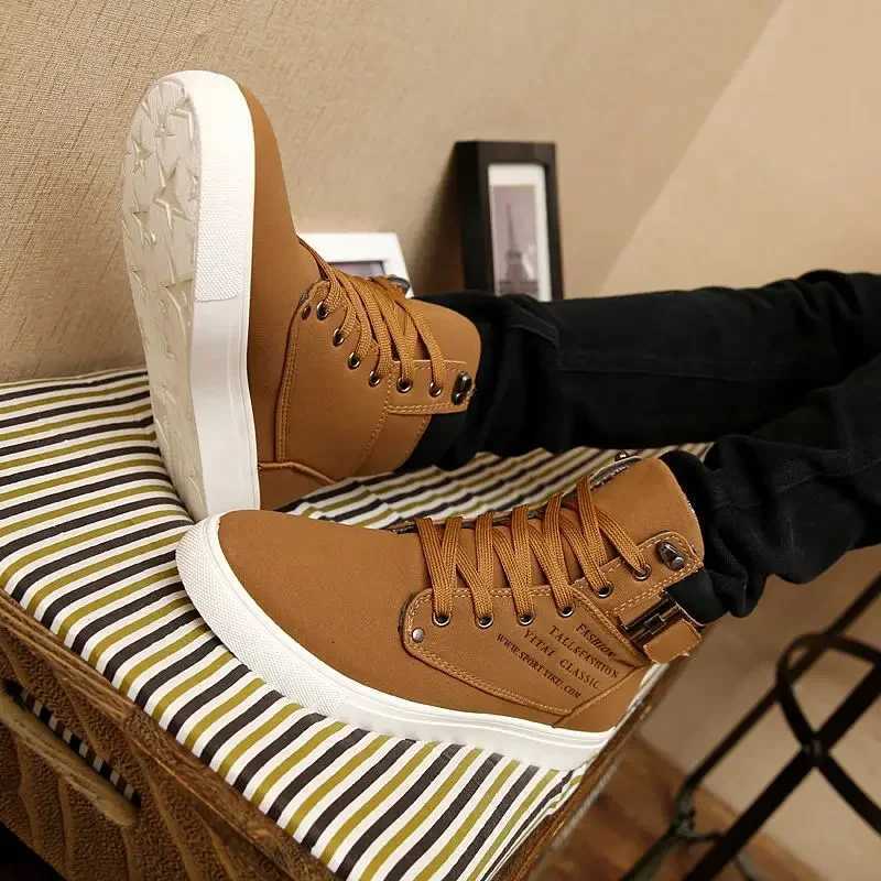 Mens Boots Lace Up Platform Rubber Male Shoes Offers High Quality Y2k Size 45 Fashion Classic Footwear Cheap Original Deals 44 W250811