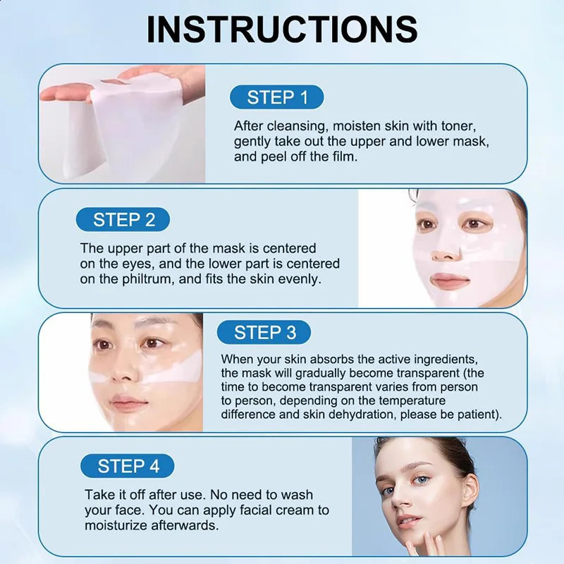 4PcsBox Absorbable Bio-Collagen Real Deep Mask Aging Night Mask Nourish Skin Care 250809