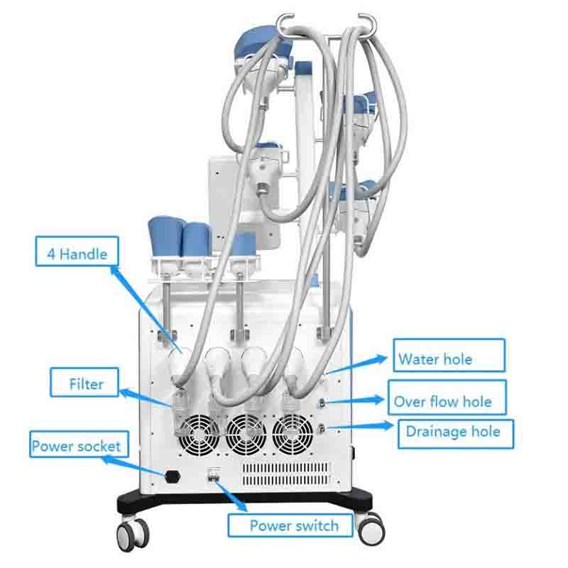 Hot Professional 4 Handles 360 Fat Freeze Criolipolisis Machine 7 Changeable Heads Fat Freezing Cryotherapy Cryolipolysis Double Chin Removal Slimming