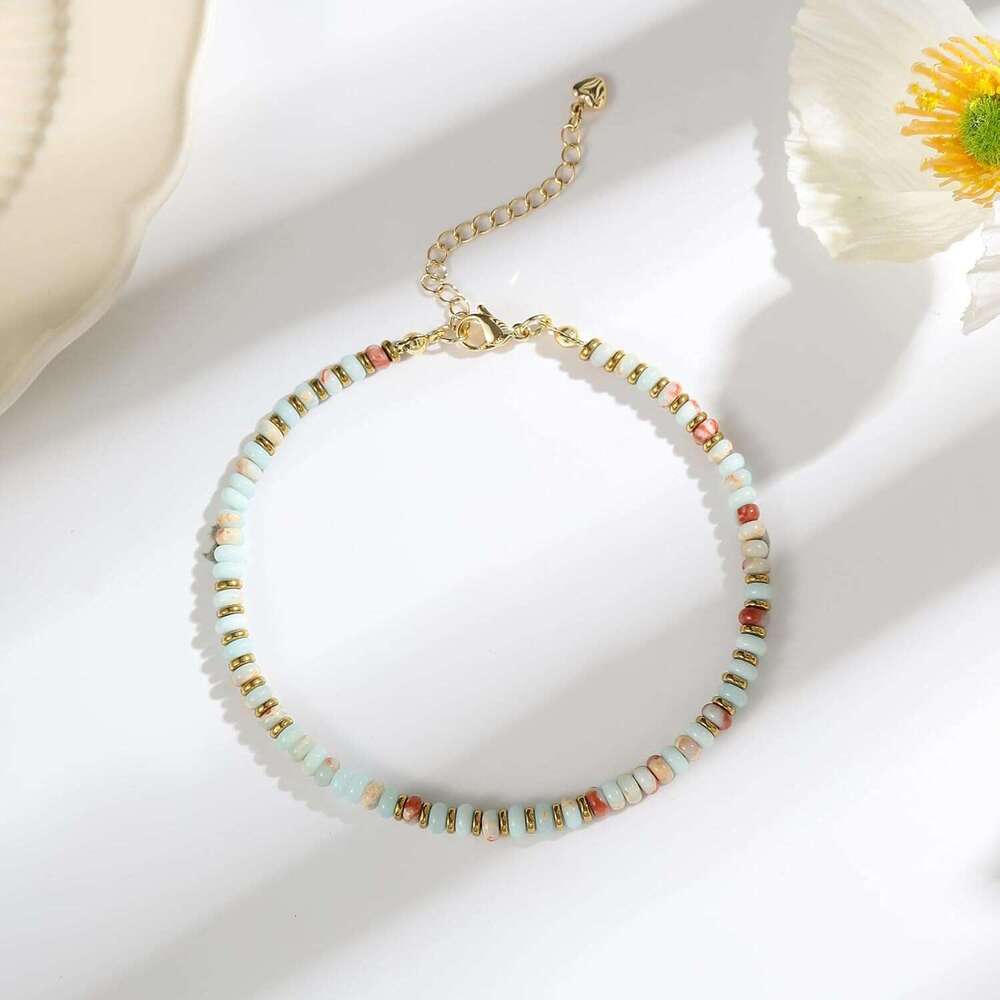 Stone Beaded Anklets Women Handmade Beach Boho Beads Ankle Bracelet Jewelry Birthday Party Gift for Her