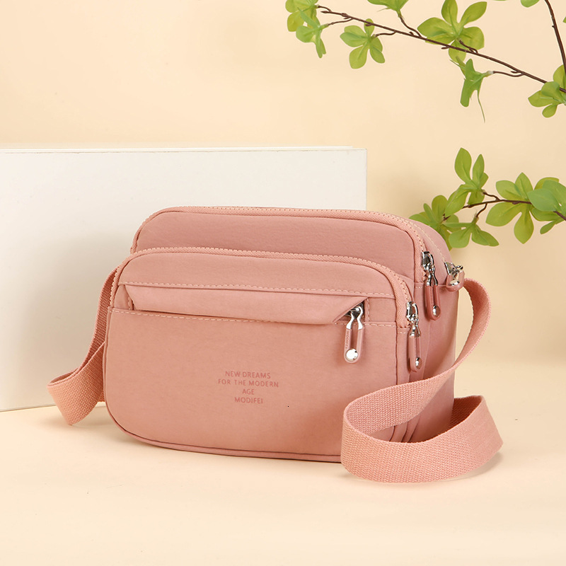 Women's Oxford Cloth Simple Fashion Single Shoulder 2025 Multi-layer Korean Style Trendy Casual Small Crossbody Bag ddmymoon