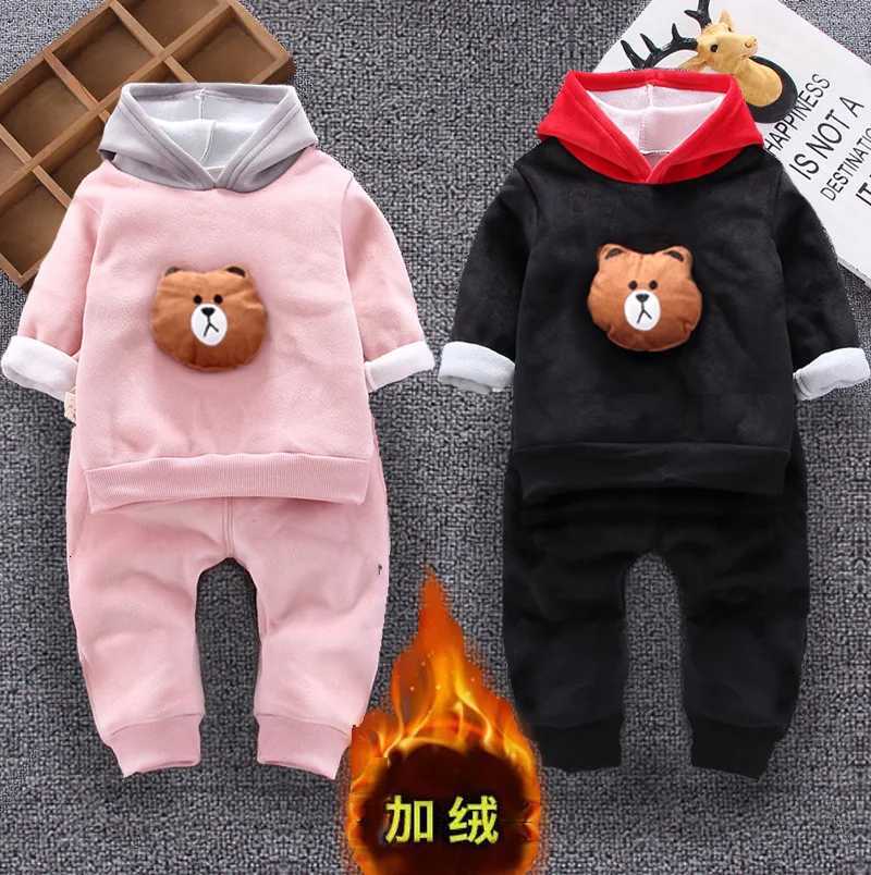 Boys Clothing Sets Children Fashion Bear Baby T-shirt Vest Coat And Pants Suit 2pcs Outfits Kids Sport Suit for 1-4 years Z250811