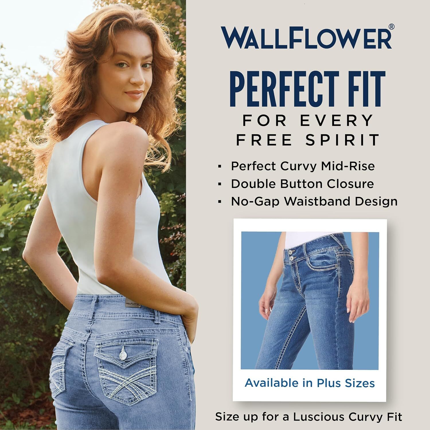Women's Size Luscious Curvy 23.5'' Crop Mid-Rise Insta Stretch Juniors (Standard and Plus)