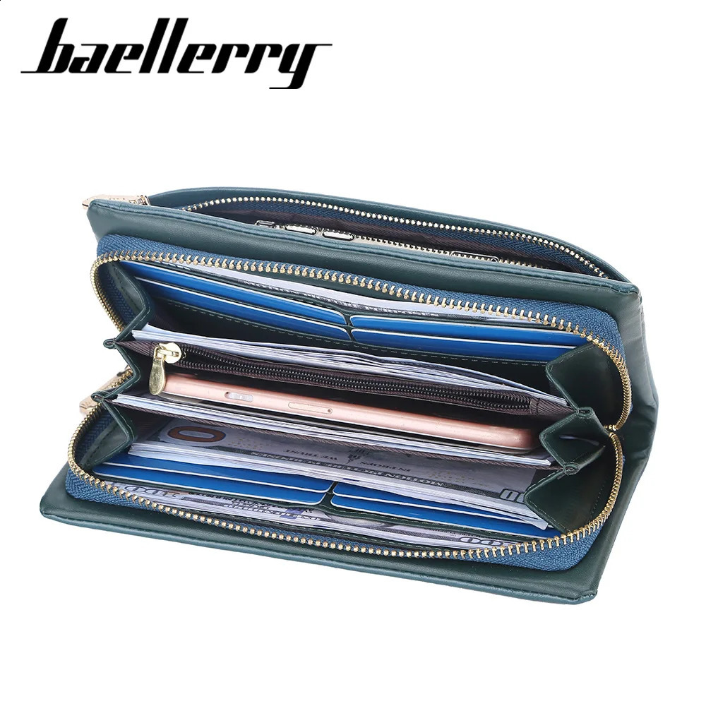 Baellerry Long Women Wallets Bag Phone Pocket Name Engraved Female Wallet Zipper Card Holder Womens Purse For 250809