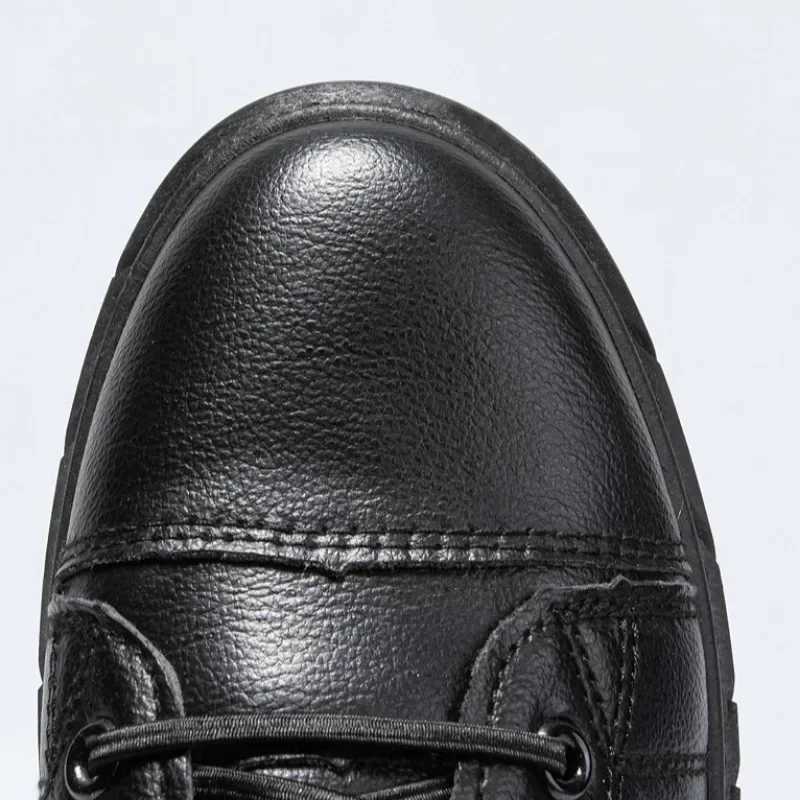 Ankle Boots for Men Motorcycle Boots PU Leather Mens Sports Shoes Autumn Winter Comfort High-top Casual Fashion Platform Boots W250811